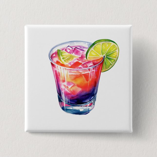 Chapa Cuadrada Cóctel de fruta tropical (Anverso)