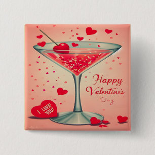 Chapa Cuadrada cóctel Mid Century Valentine Martini