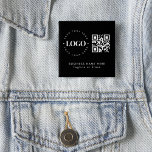 Chapa Cuadrada Código Minimalista del logotipo de la empresa pers<br><div class="desc">Promociona tu negocio con este botón moderno,  que incluye el logotipo del personalizado,  el código QR y el texto. Añade fácilmente tu logotipo haciendo clic en la opción "personalizar".</div>