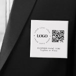Chapa Cuadrada Código Minimalista del logotipo de la empresa pers<br><div class="desc">Promociona tu negocio con este botón moderno,  que incluye el logotipo del personalizado,  el código QR y el texto. Añade fácilmente tu logotipo haciendo clic en la opción "personalizar".</div>