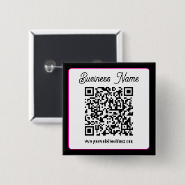 Chapa Cuadrada Código QR con letra cursiva de guión