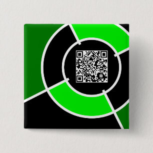 Chapa Cuadrada código QR de bullseye verde