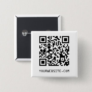 Chapa Cuadrada Código QR de personalizable Enlace de su página we