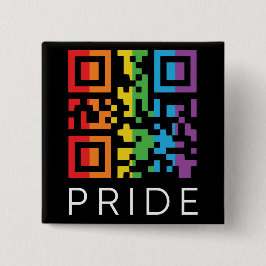 Chapa Cuadrada Código QR del Arcoiris Orgullo LGBTQIA+