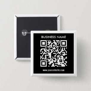 Chapa Cuadrada Código QR editable (generado al instante)   Negro