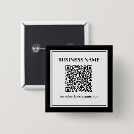 Chapa Cuadrada Código QR empresarial | Blanco y Negro