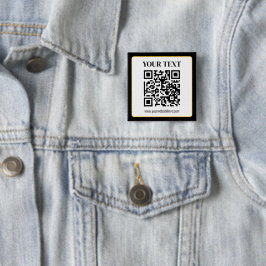 Chapa Cuadrada Código QR empresarial con texto superior e inferio