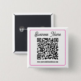 Chapa Cuadrada Código QR escaneable con letra cursiva manuscrita