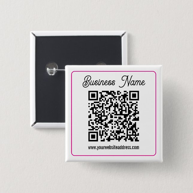 Chapa Cuadrada Código QR escaneable con letra cursiva manuscrita (Anverso y reverso)