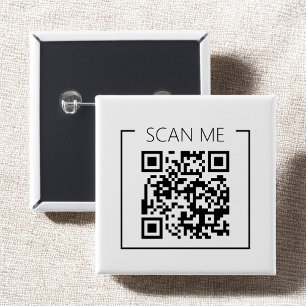 Chapa Cuadrada Código QR Minimalista Escanearme Negocio