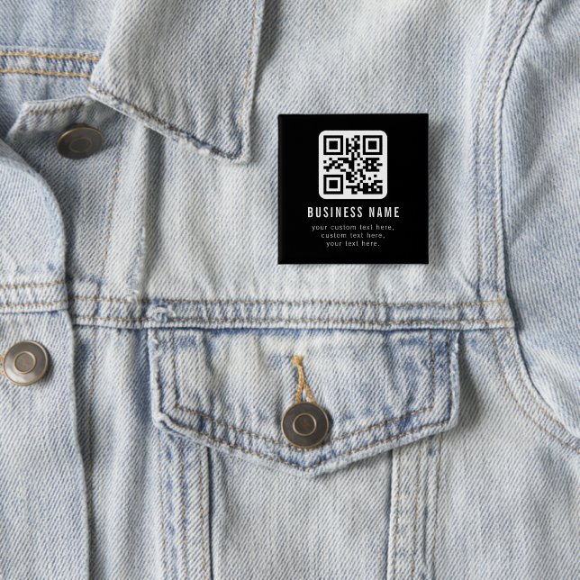 Chapa Cuadrada Código QR personalizable y diseño de texto editabl (In situ)