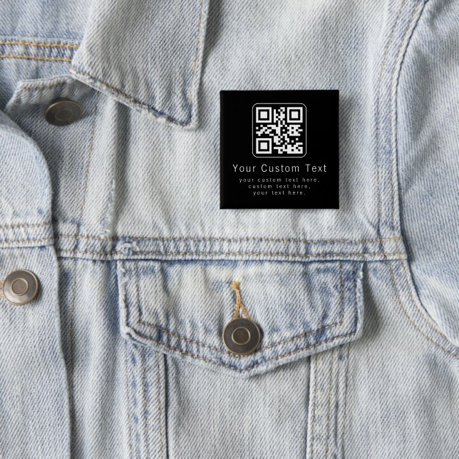 Chapa Cuadrada Código QR personalizable y plantilla de texto edit (In situ)