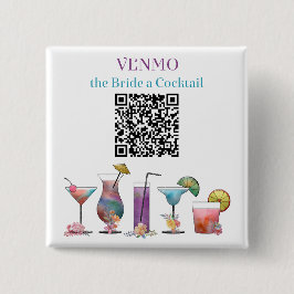 Chapa Cuadrada Código QR personalizado VENMO un cóctel a la novia
