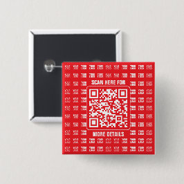 Chapa Cuadrada Código QR promocional (editable) con patrón de log