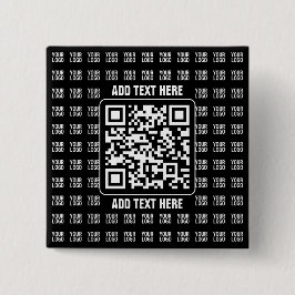 Chapa Cuadrada Código QR promocional (editable) más patrón de log