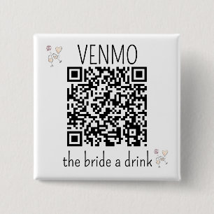 Chapa Cuadrada Código QR VENMO la fiesta de la novia una bachille