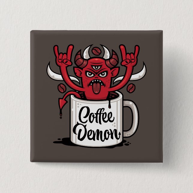 Chapa Cuadrada Coffee Demon (Anverso)