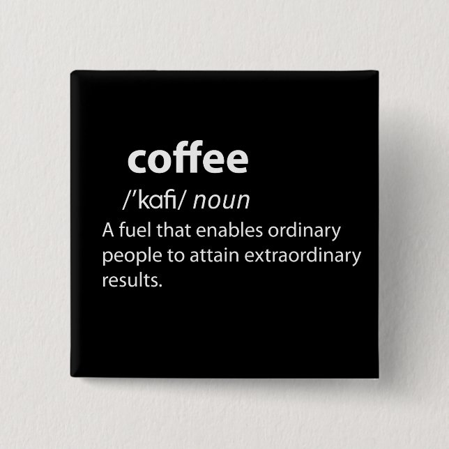 Chapa Cuadrada Coffee Funny Dictionary Definition (Anverso)