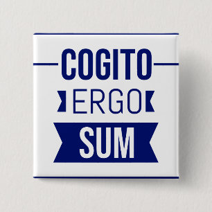 Chapa Cuadrada Cogito ergo sum - frase en latín