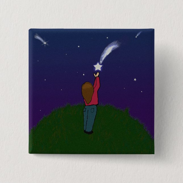 Chapa Cuadrada Coja una estrella el caer (Anverso)