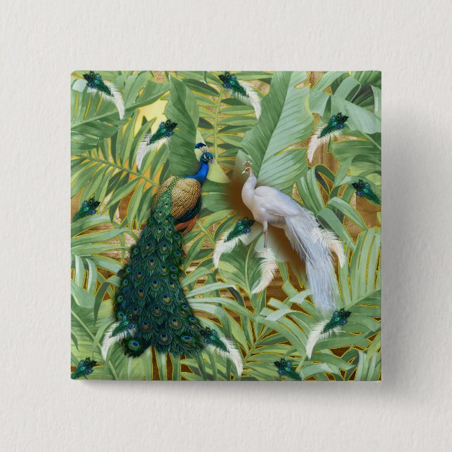 Chapa Cuadrada Colección Golden Peacock Temple Dreams (Anverso)