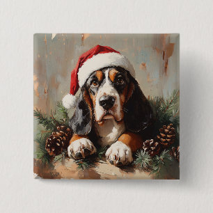 Chapa Cuadrada Colgado de Basset en una pintura de aceite de Sant