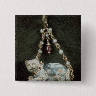 Chapa Cuadrada Colgante del gato del renacimiento