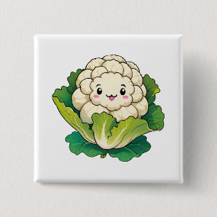 Chapa Cuadrada Coliflor Kawaii