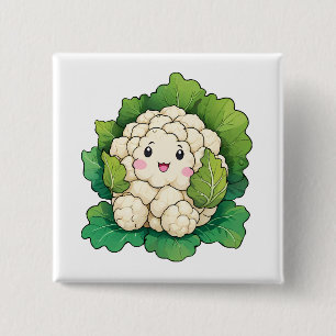 Chapa Cuadrada Coliflor Kawaii