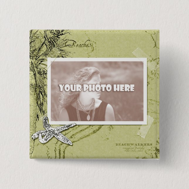 Chapa Cuadrada Collage de caminantes náuticos - Kiwi (Anverso)