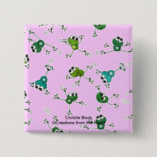 Chapa Cuadrada Collage de la rana