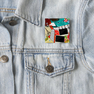 Chapa Cuadrada Collage de viajes con lugares emblemáticos de vaca