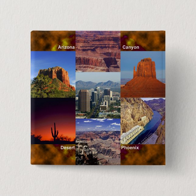 Chapa Cuadrada Collage del desierto de Arizona (Anverso)