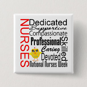 Chapa Cuadrada Collage del reconocimiento de las enfermeras:  El