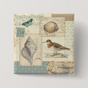 Chapa Cuadrada Collage del Seashell