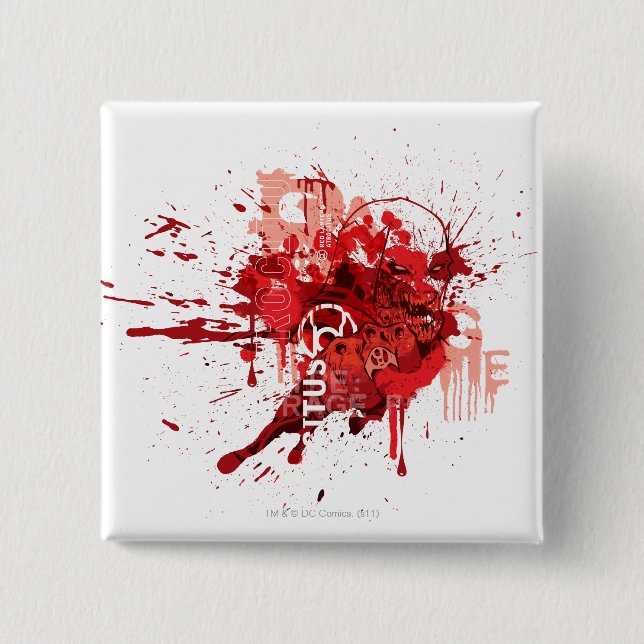 Chapa Cuadrada Collage rojo del cuerpo de la linterna (Anverso)