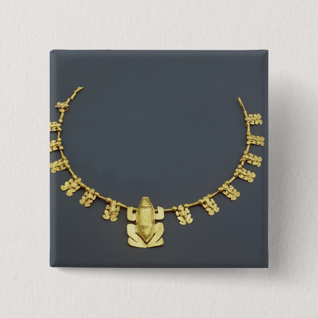 Chapa Cuadrada Collar de Quimbaya con las ranas, de Colombia (Anverso)