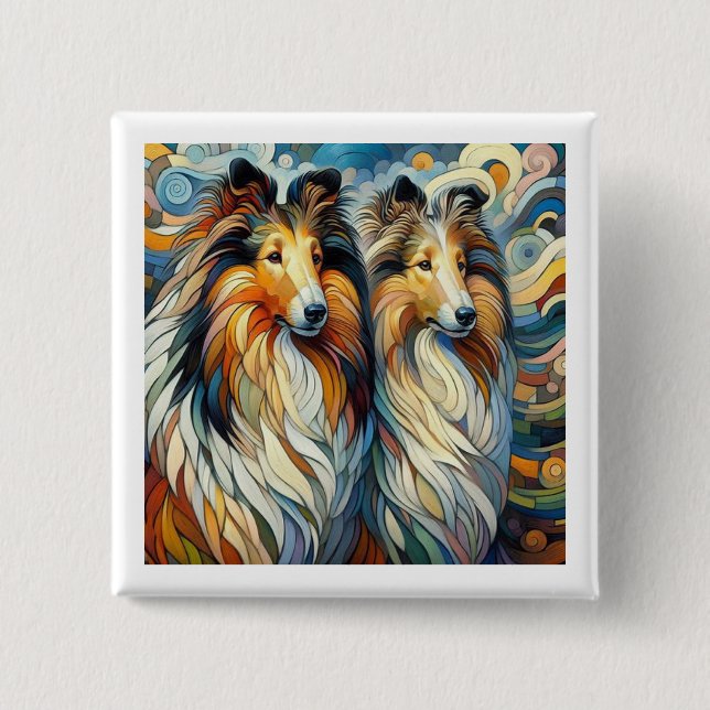 Chapa Cuadrada Collie Paw Casso  (Anverso)