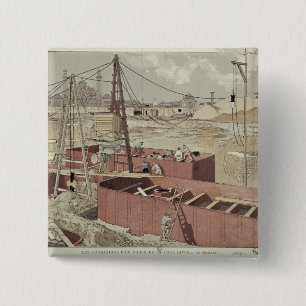 Chapa Cuadrada Colocación de las fundaciones para la torre Eiffe