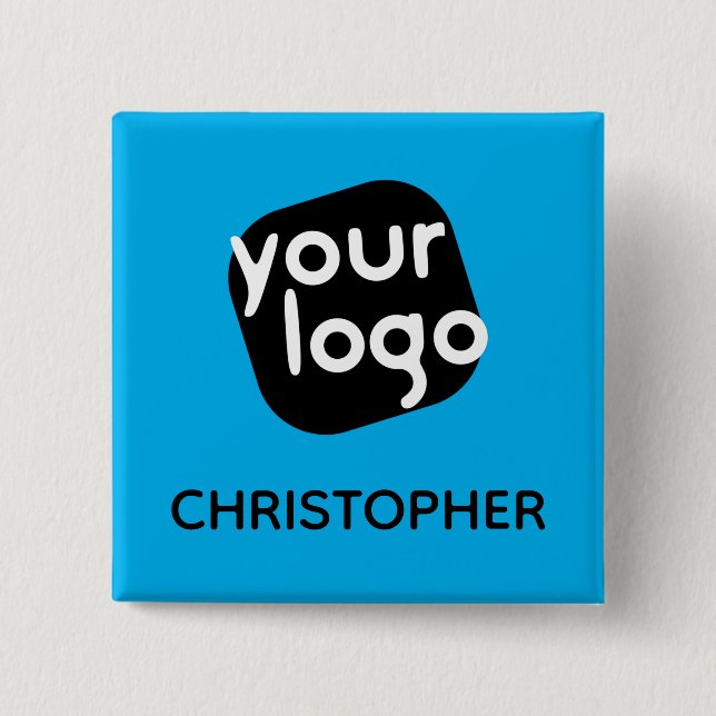 Chapa Cuadrada Color personalizado Moderno Añadir nombre y logoti (Anverso)