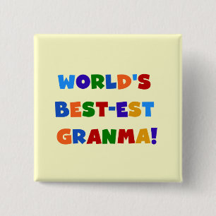 Chapa Cuadrada Colores brillantes del Mejor-est Granma del mundo