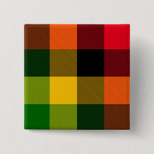 Chapa Cuadrada Colores de Rasta Reggae Africano Diseño de Patrón