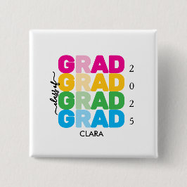 Chapa Cuadrada Colorful and customized Name and Year Grad 