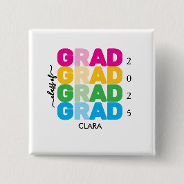 Chapa Cuadrada Colorful and customized Name and Year Grad 