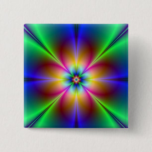 Chapa Cuadrada Colorida Neon Daisy