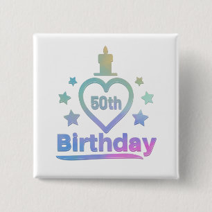 Chapa Cuadrada colorido gracioso me encanta mi diseño de cumpleañ