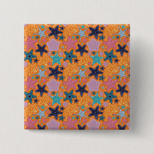 Chapa Cuadrada Coloridos Starfishes