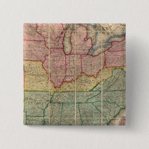 Chapa Cuadrada Colton's Railroad and County Map, Estados Unidos