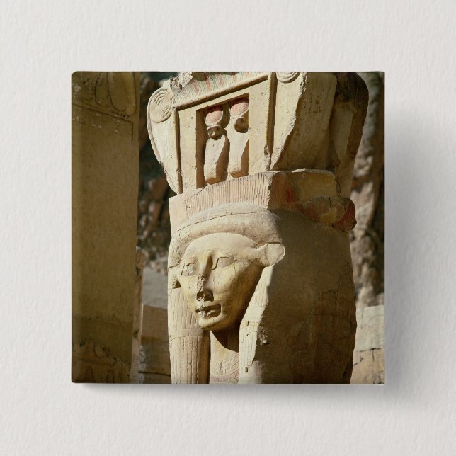 Chapa Cuadrada columna Hathor-dirigida, de la capilla de (Anverso)
