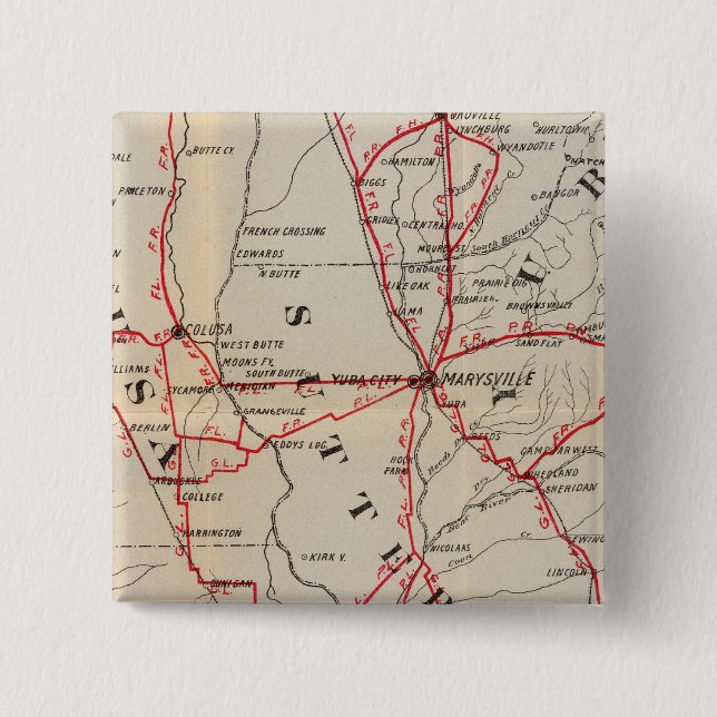 Chapa Cuadrada Colusa, Yolo, Napa, Butte, Yuba, Sutter, Solano (Anverso)